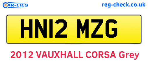 HN12MZG are the vehicle registration plates.