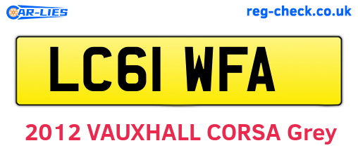 LC61WFA are the vehicle registration plates.