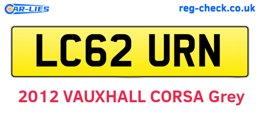 LC62URN are the vehicle registration plates.