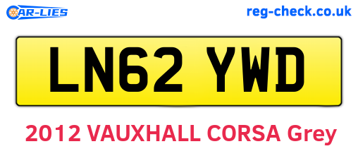 LN62YWD are the vehicle registration plates.