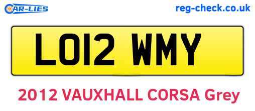 LO12WMY are the vehicle registration plates.