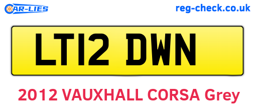 LT12DWN are the vehicle registration plates.