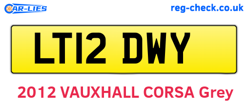 LT12DWY are the vehicle registration plates.