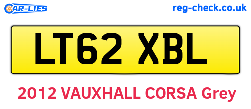 LT62XBL are the vehicle registration plates.