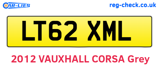 LT62XML are the vehicle registration plates.