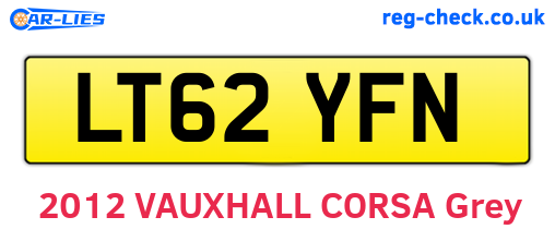 LT62YFN are the vehicle registration plates.