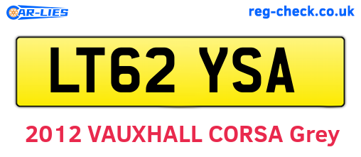 LT62YSA are the vehicle registration plates.