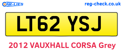 LT62YSJ are the vehicle registration plates.