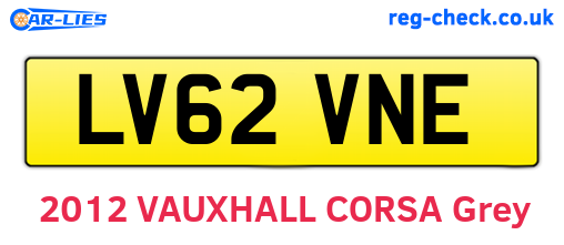 LV62VNE are the vehicle registration plates.