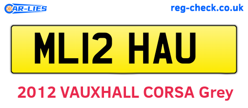 ML12HAU are the vehicle registration plates.