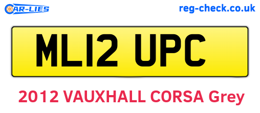ML12UPC are the vehicle registration plates.