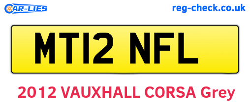 MT12NFL are the vehicle registration plates.
