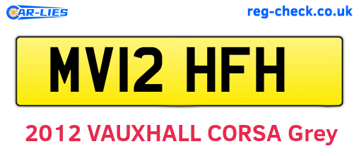 MV12HFH are the vehicle registration plates.