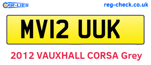 MV12UUK are the vehicle registration plates.