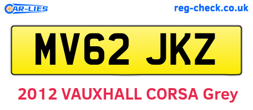 MV62JKZ are the vehicle registration plates.