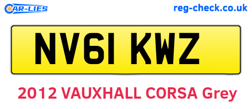 NV61KWZ are the vehicle registration plates.