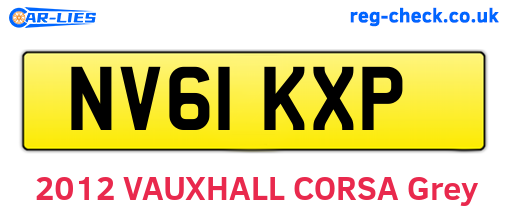 NV61KXP are the vehicle registration plates.