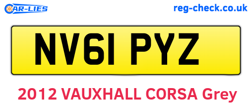 NV61PYZ are the vehicle registration plates.