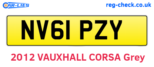 NV61PZY are the vehicle registration plates.