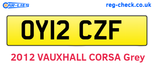 OY12CZF are the vehicle registration plates.