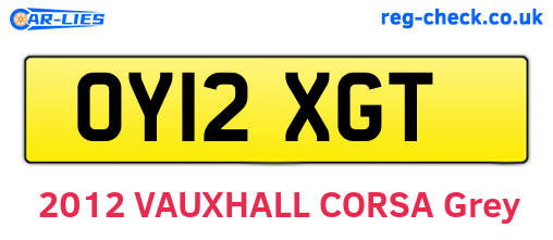 OY12XGT are the vehicle registration plates.