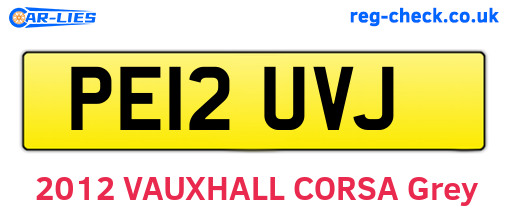 PE12UVJ are the vehicle registration plates.