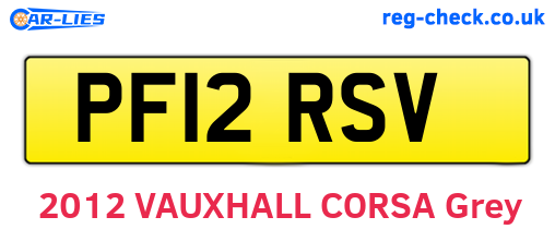 PF12RSV are the vehicle registration plates.