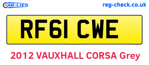 RF61CWE are the vehicle registration plates.