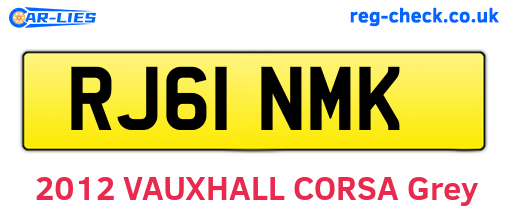 RJ61NMK are the vehicle registration plates.