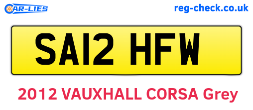 SA12HFW are the vehicle registration plates.