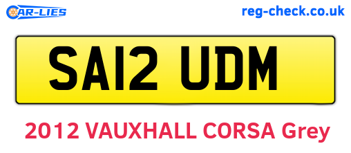 SA12UDM are the vehicle registration plates.
