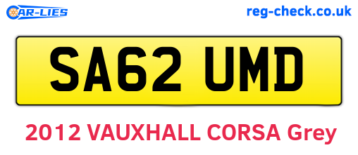SA62UMD are the vehicle registration plates.