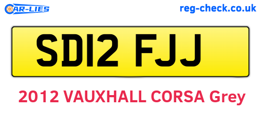 SD12FJJ are the vehicle registration plates.