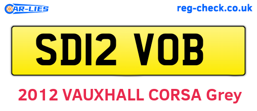 SD12VOB are the vehicle registration plates.
