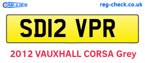 SD12VPR are the vehicle registration plates.
