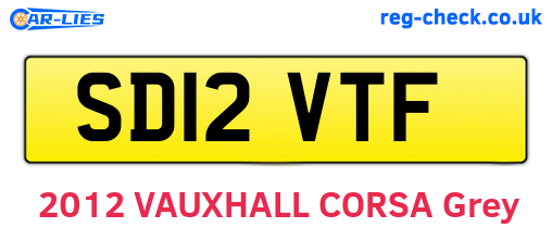 SD12VTF are the vehicle registration plates.