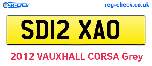 SD12XAO are the vehicle registration plates.