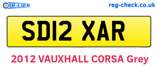SD12XAR are the vehicle registration plates.