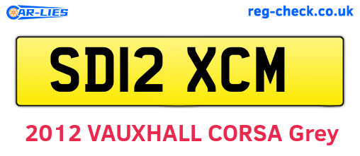 SD12XCM are the vehicle registration plates.