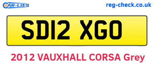 SD12XGO are the vehicle registration plates.