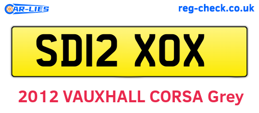 SD12XOX are the vehicle registration plates.
