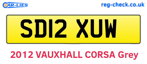 SD12XUW are the vehicle registration plates.