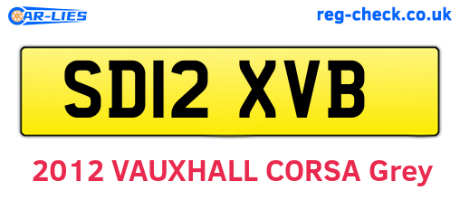 SD12XVB are the vehicle registration plates.