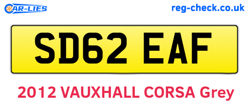 SD62EAF are the vehicle registration plates.