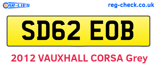 SD62EOB are the vehicle registration plates.