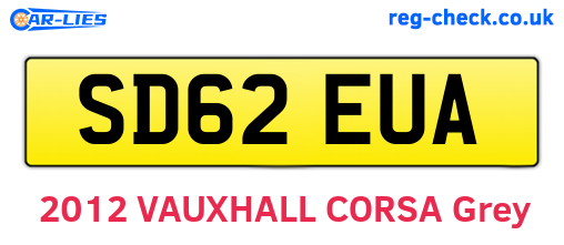 SD62EUA are the vehicle registration plates.