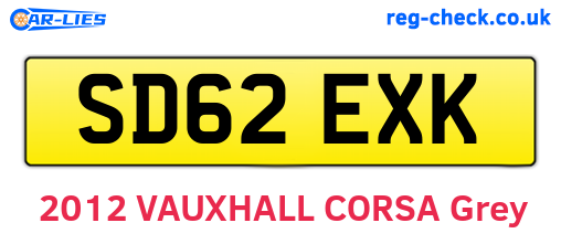 SD62EXK are the vehicle registration plates.
