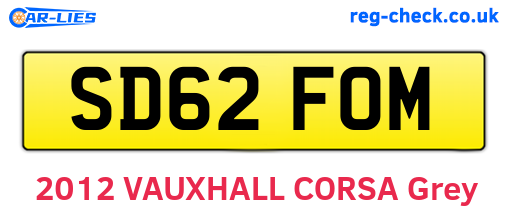 SD62FOM are the vehicle registration plates.