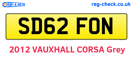 SD62FON are the vehicle registration plates.