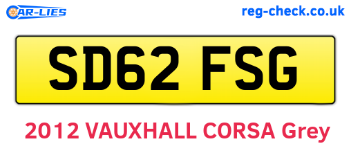 SD62FSG are the vehicle registration plates.